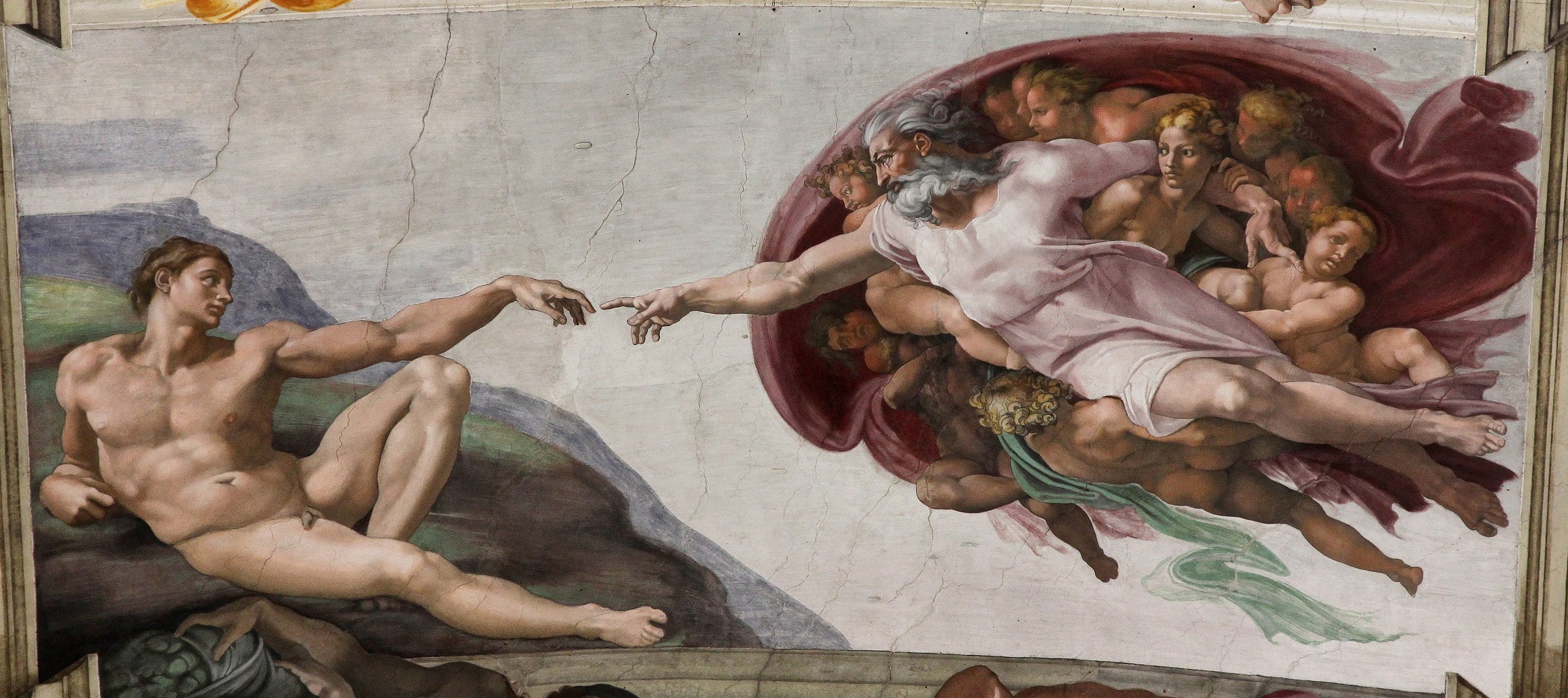 Michelangelo's The Creation of Adam — God reaches toward Adam on the Sistine Chapel ceiling