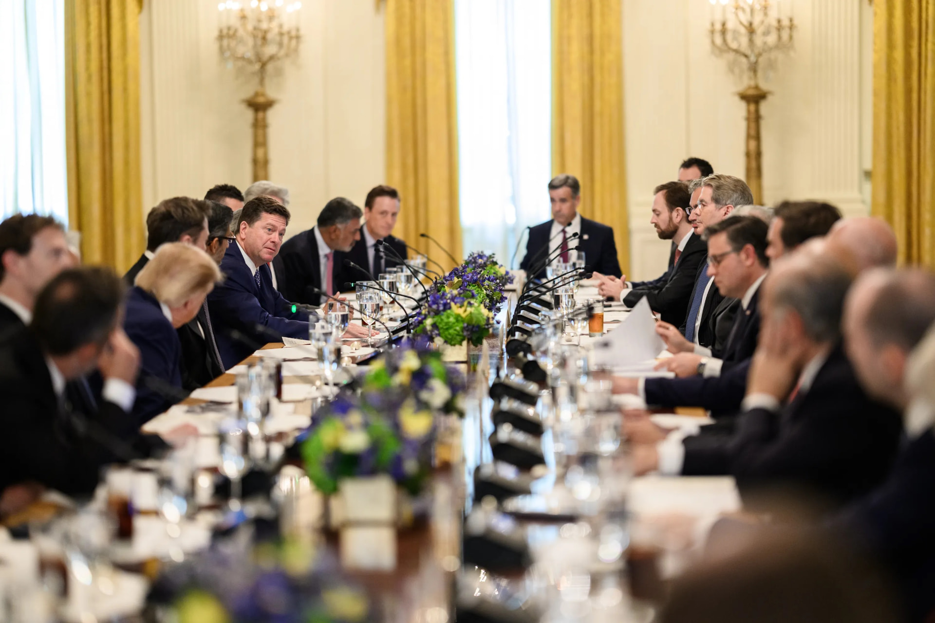 Guests seated along the table at the White House luncheon on Super Intelligence